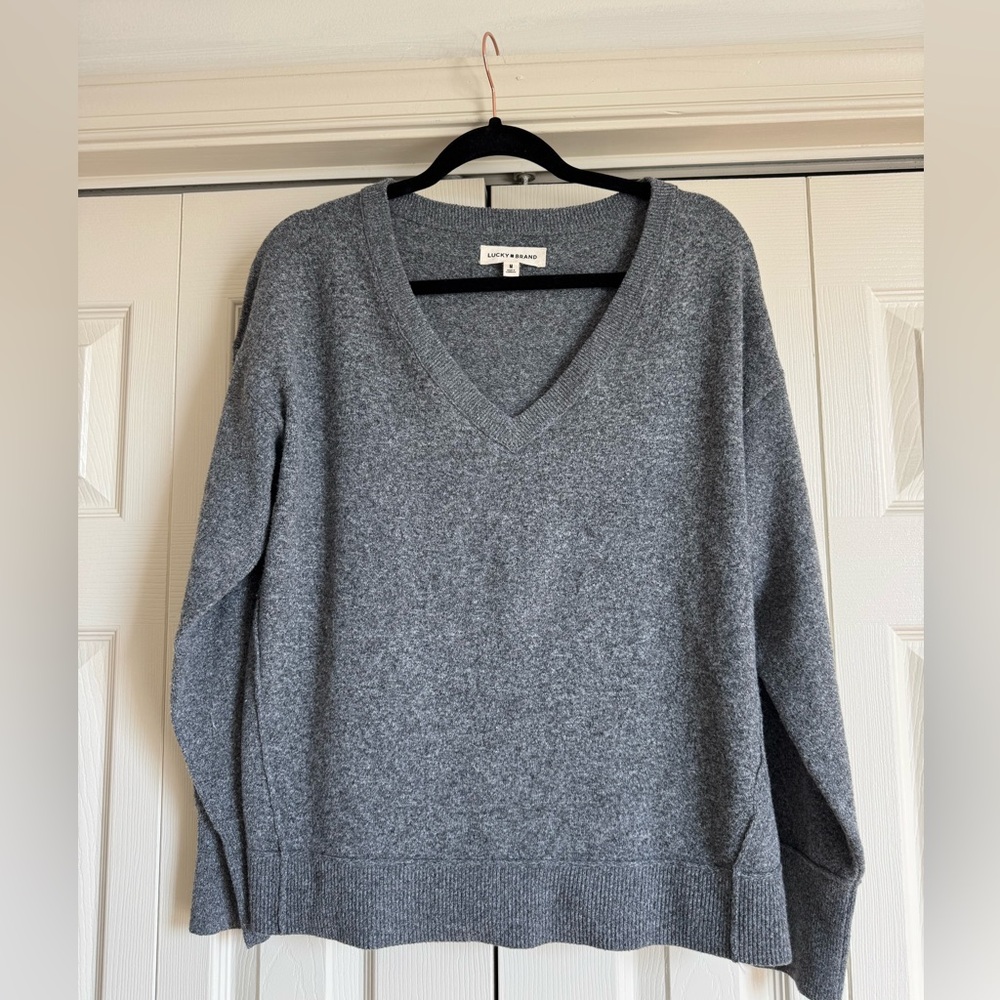 Lucky Brand Gray V-Neck Women’s Sweater